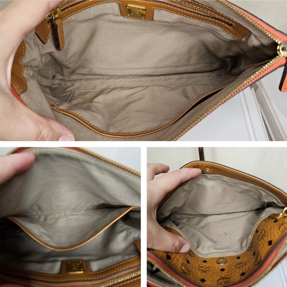 🤎▪️MCM▪️ VISETOS LIMITED Edition cognac crossbody/ Clutch MONKEY BAG - Picture 8 of 14